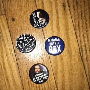 supernatural/doctor who pins FREE W PURCHASE